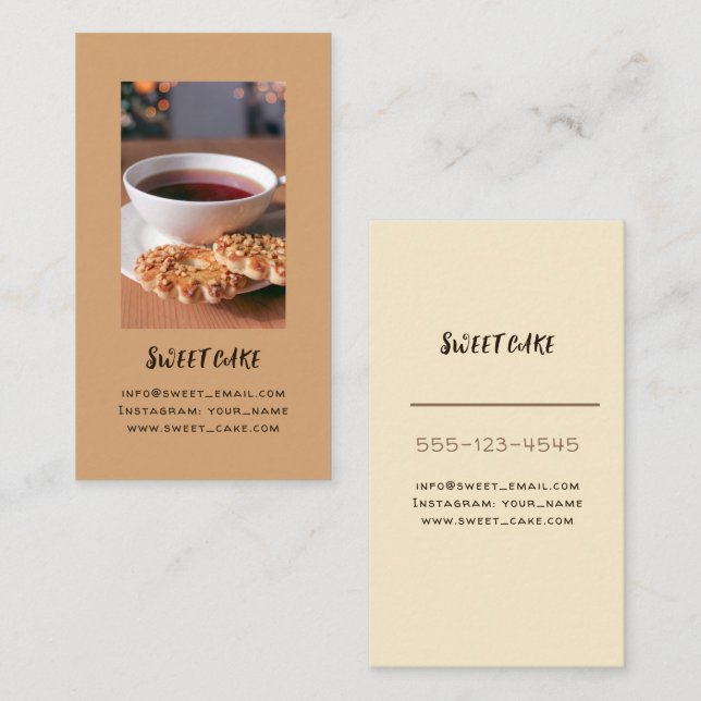 Business card for coffee shop & bakery. (Front/Back)