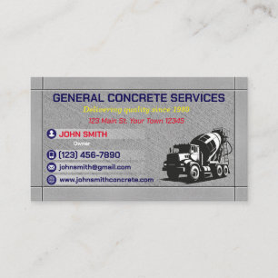 Business card for concrete services