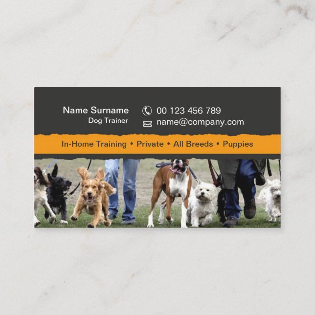 business card for dog trainers (Back)