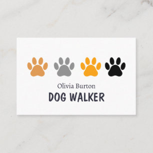 Business card for dog walker.