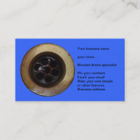 Business card for drain man or plumber.Drain Photo