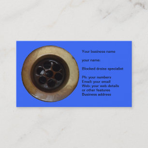 Business card for drain man or plumber.Drain Photo