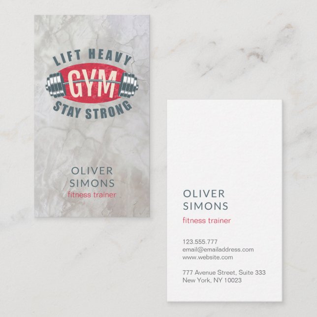 Business Card for Fitness trainer (Front/Back)
