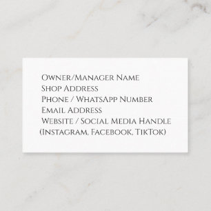 Business Card for Garments Shop – Modern, Stylish