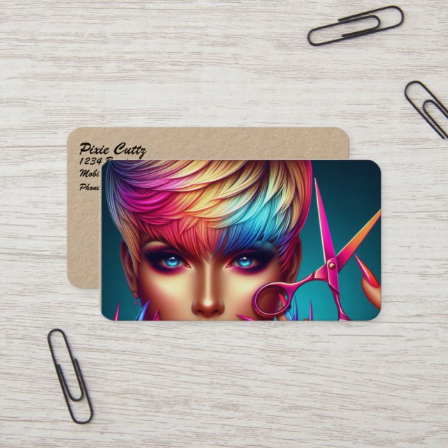 Business Card for Hairstylist (Front/Back In Situ)