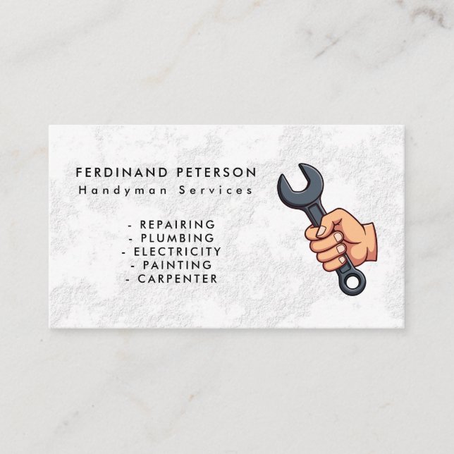 Business card for handyman home services (Front)