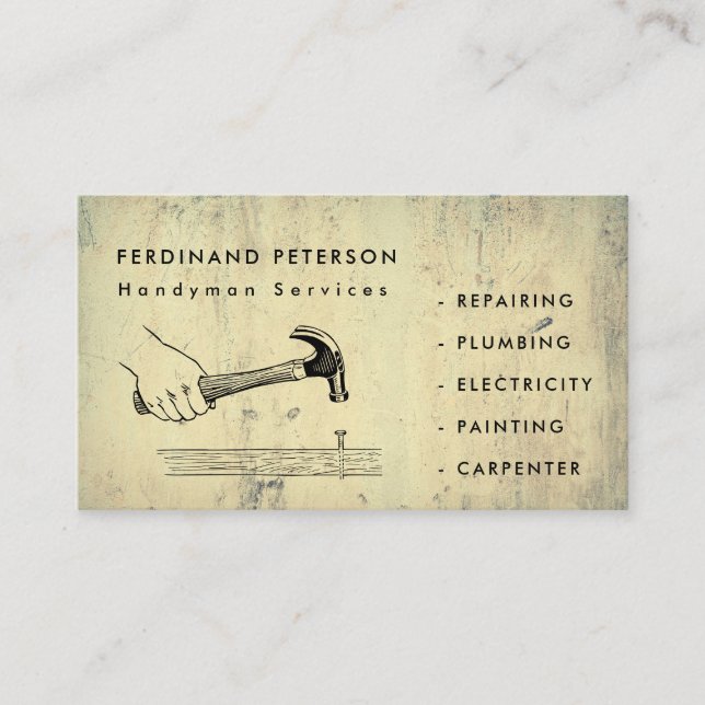 Business card for handyman home services (Front)
