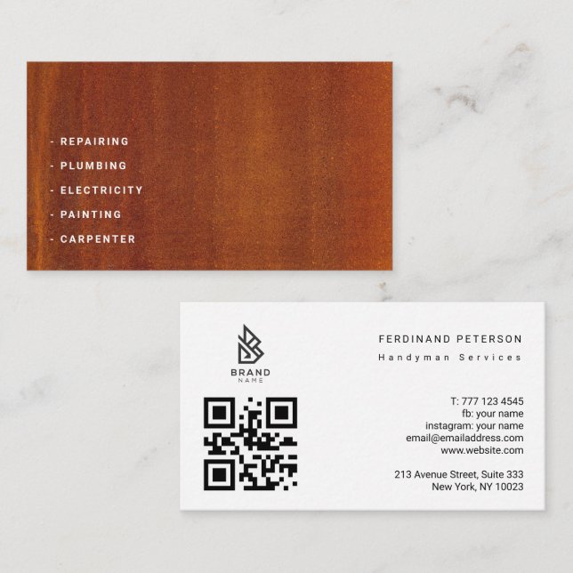 Business card for handyman services with texture (Front/Back)