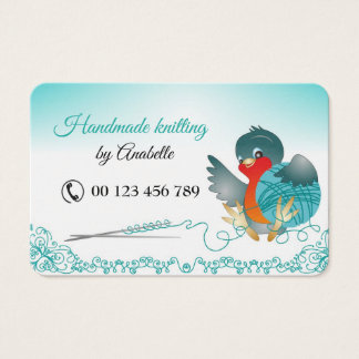 business card for knitters and crocheters.