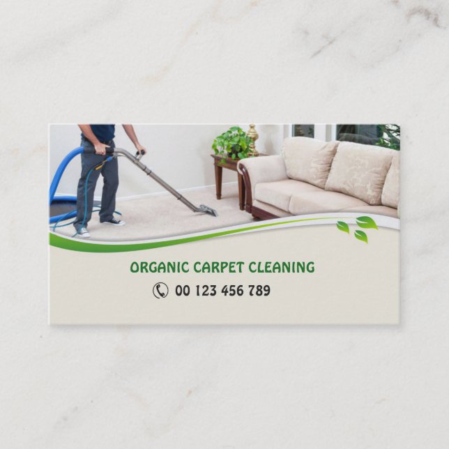 Business card  for Organic Carpet Cleaners (Front)