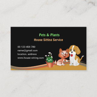 business card for Pet & Plants Sitting Service