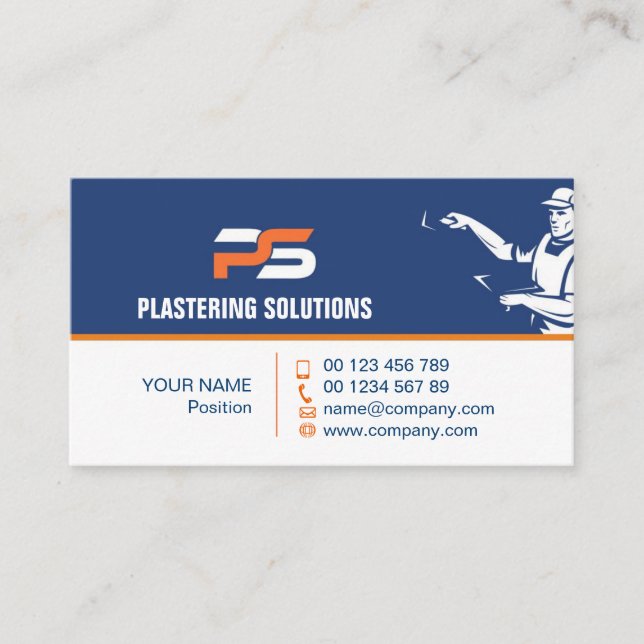 business card for plastering specialist (Front)