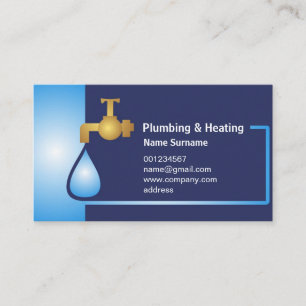 Business card for Plumbing & heating master