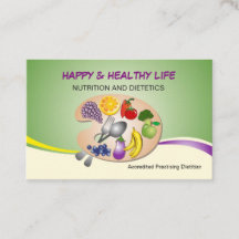 business card for Practiing Dietician & nutrition