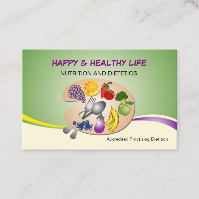 business card for Practiing Dietician & nutrition (Front)
