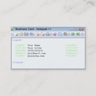 Business card for programmers, developers