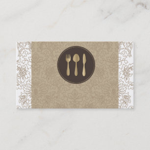 business card for restaurant service and food
