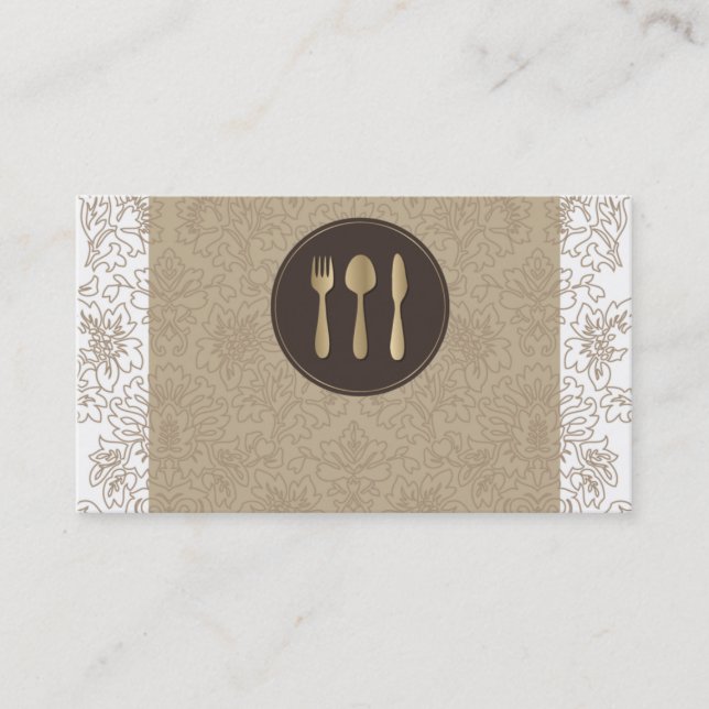 business card for restaurant service and food (Front)