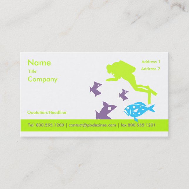 Business Card for Scuba instructor, Award Winner (Front)
