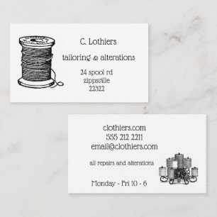 business card for sewing business