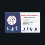 business card for SPORT & REMEDIAL MASSAGE<br><div class="desc">It is perfect for Practicing Massage Teraphist. Colours and design are standing out and make it noticeable and eyes catching. It can be one-sided or double-sided.  Customer can to customise and personalise card,  to add or remove phones,  names and other contact and information details.</div>