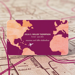 Business Card for Tour Guides with Map