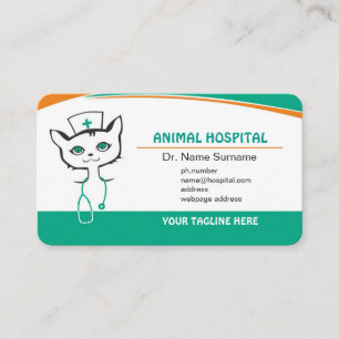 business card for veterinary doctor or clinic