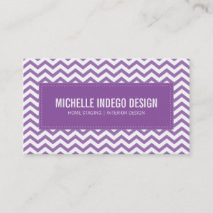 BUSINESS CARD fresh chevron pattern purple