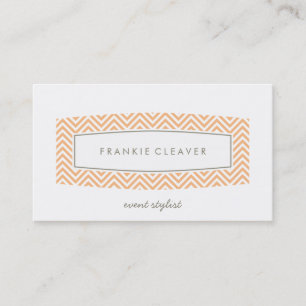 BUSINESS CARD fresh chevron patterned panel peach