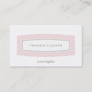 BUSINESS CARD fresh chevron patterned panel pink
