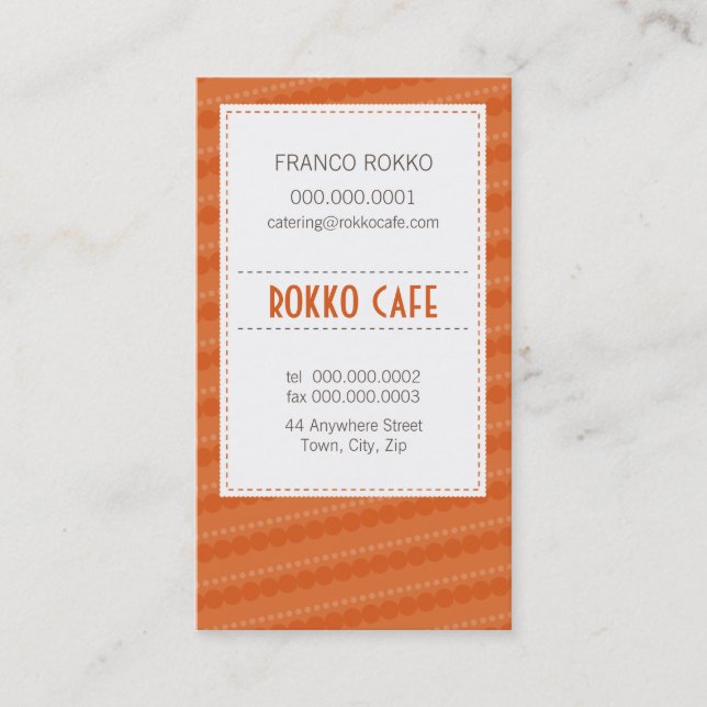 BUSINESS CARD :: funky menu 6 (Front)