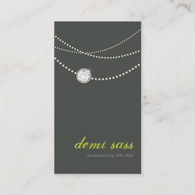 BUSINESS CARD funky stylish necklace (Front)