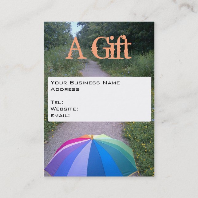 Business Card Gift Certificate by RoseWrites (Front)