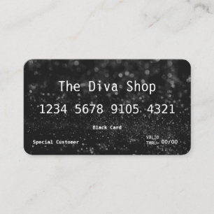 Business Card Glitter Credit Card Black