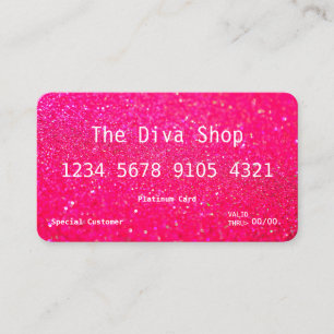 Business Card   Glitter Credit Card Pink