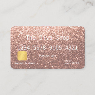 Business Card Glitter Credit Card Rose Gold