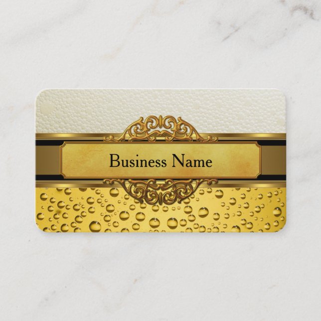 Business Card Gold Amber Beer Ale (Front)