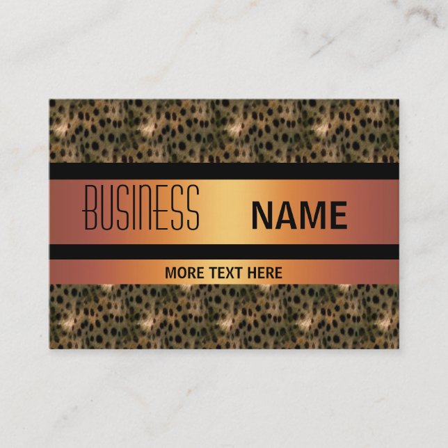 Business Card Gold Black Leopard (Front)