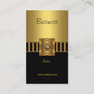 Business Card Gold on Gold Black Stripe