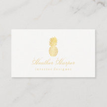 Business Card - Golden Foil Pineapple Script