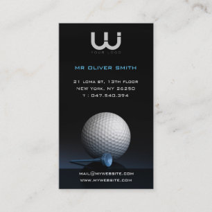 Business card, golf black background card