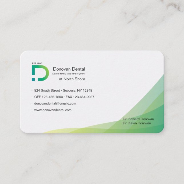 Business Card Green Hues (Front)