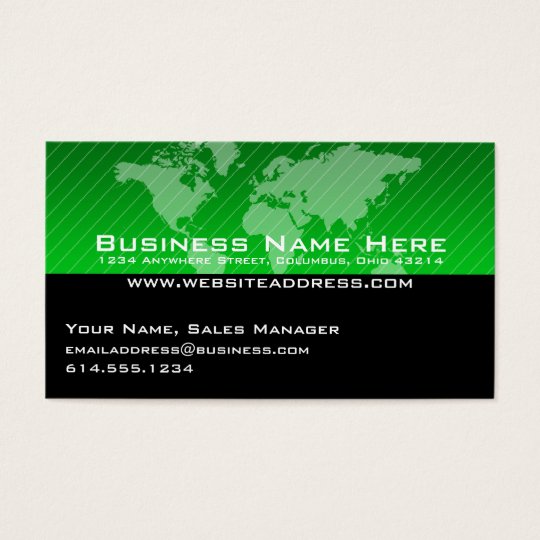 Business Card :: Green World Map Design 3