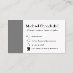 Business Card   Grey Business Card   Job Seeker 