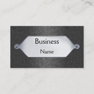 Business Card Grey Sandpaper Silver Metal  Plaque