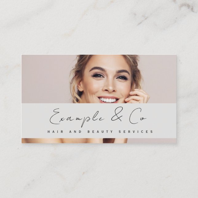 Business Card, Hair and Beauty photo customisable Business Card (Back)