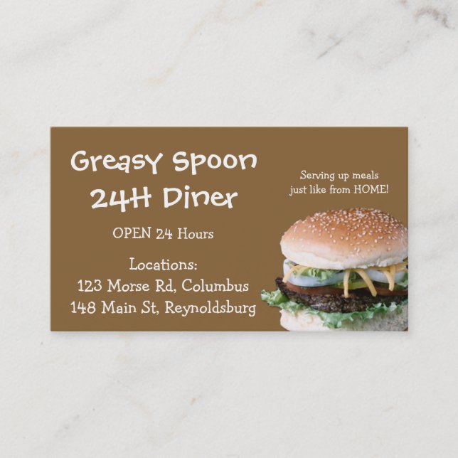 Business Card :: Hamburger Diner (Front)