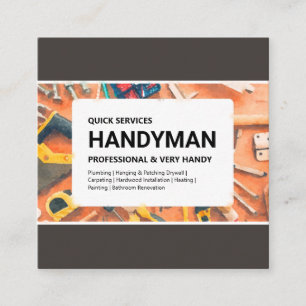Business Card: Handyman Services Square Business Card