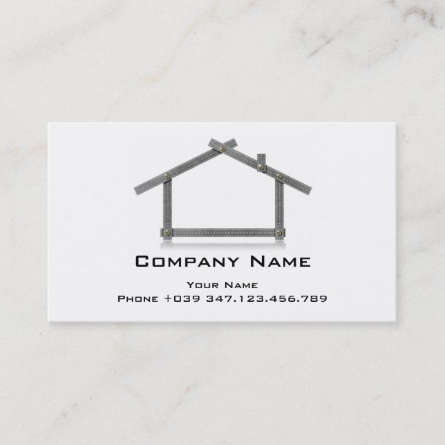Business Card House Metal Meter Tool (Front)