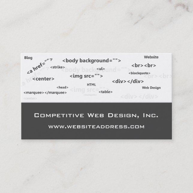 Business Card :: HTML Code Web Design (Front)